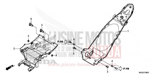 GARDE-BOUE ARRIERE NC700SD de 2013